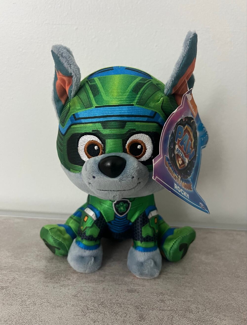 Paw Patrol Nickelodeon The Mighty Movie Plush ROCKY Stuffed Animal 7" 2023 NEW
